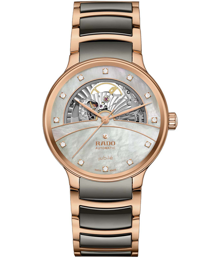 Часы Rado Centrix Automatic Diamonds Open Heart R30028912 — женские, перламутровый