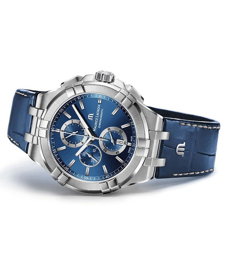 Часы Maurice Lacroix Aikon Chronograph AI1018-SS001-430-1 — кварцевые, сталь металл
