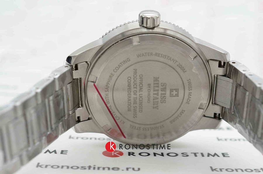 Часы Swiss Military by Chrono Сверхточные SM34088.01 — металл сталь, Швейцария
