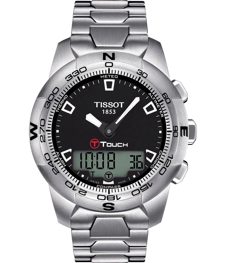 Часы Tissot T-Touch II Stainless Steel T047.420.11.051.00 — мужские, черный