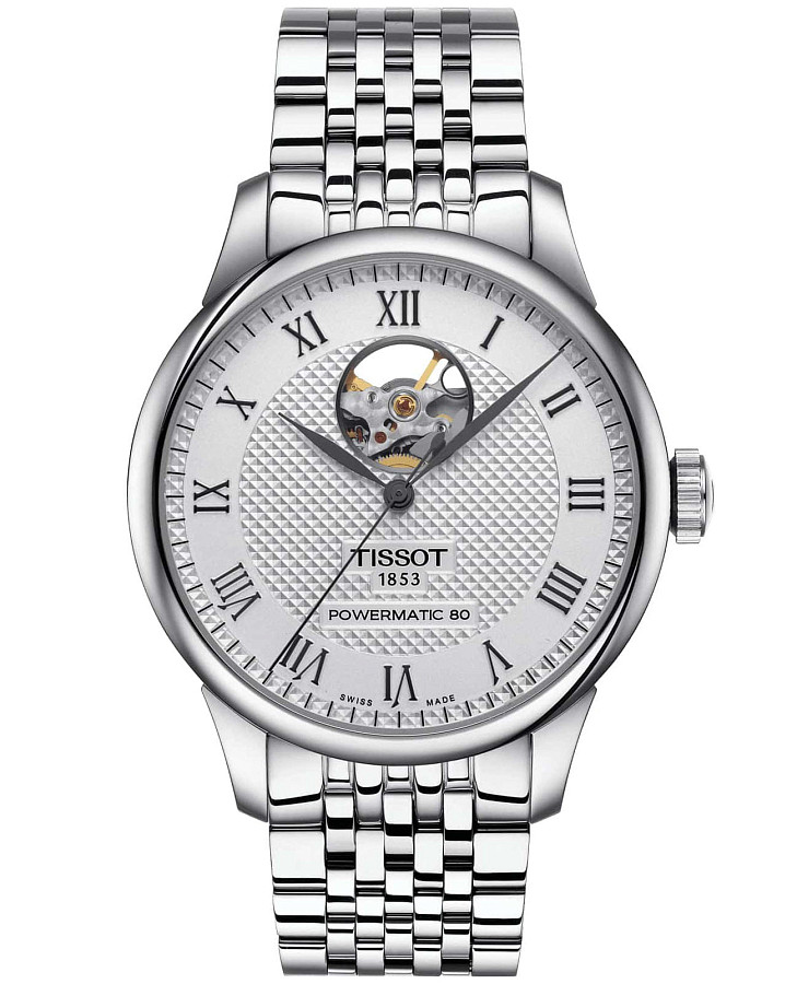 Часы Tissot Le Locle Powermatic 80 Open Heart T006.407.11.033.02 — мужские, белый