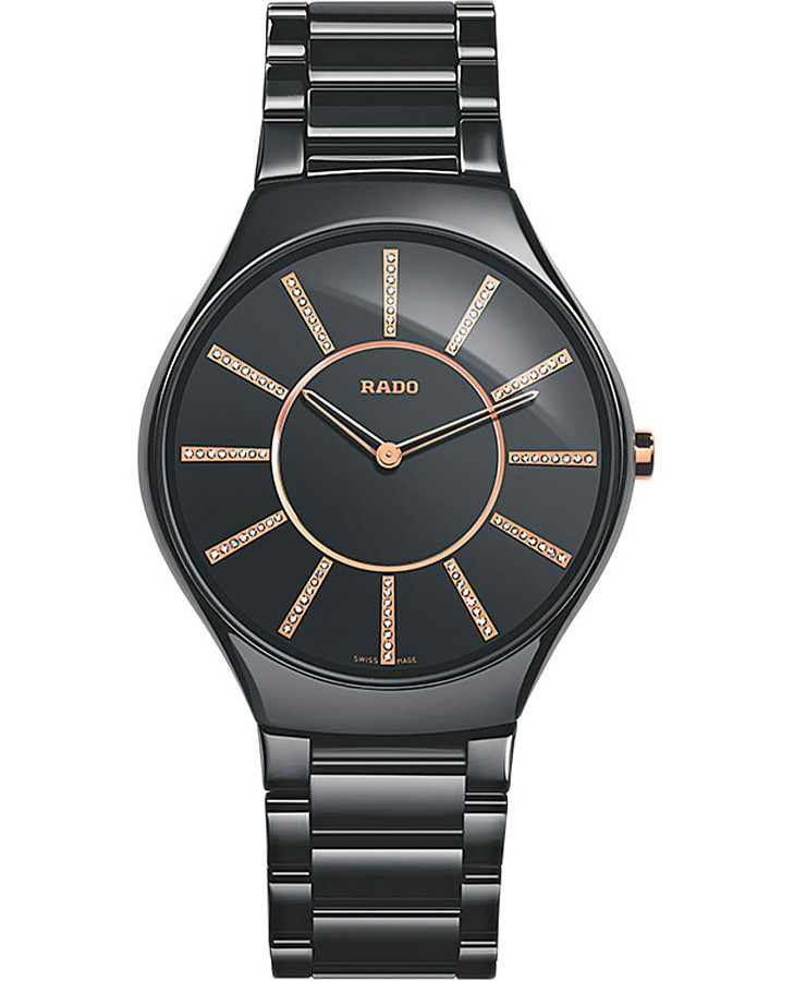 Часы Rado True Thinline R27741702 — мужские, черный