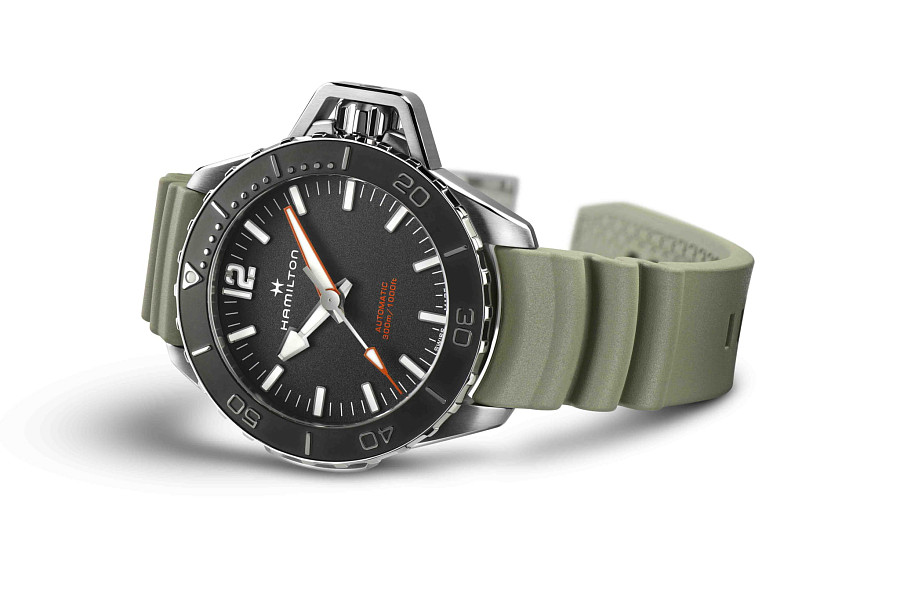 Часы Hamilton Khaki Navy Frogman Auto H77825331 — мужские, хаки