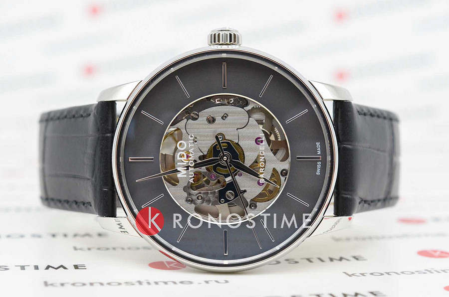 Часы Mido Baroncelli Signature Skeleton M037.436.16.061.00 — механические, металл сталь