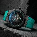 Швейцарские механические часы Maurice Lacroix Aikon Automatic Skeleton 45mm Label Noir AI6028-DLB0B-030-H, фото 4