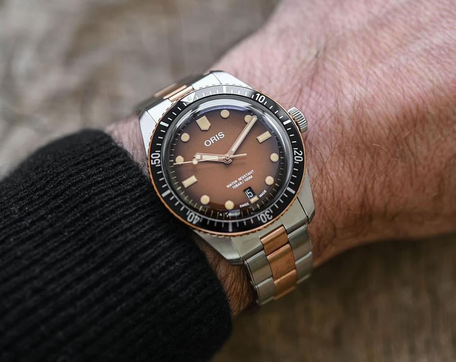 Часы Oris Divers Sixty‑Five 01 733 7707 4356-07 8 20 17 — бронза, мужские