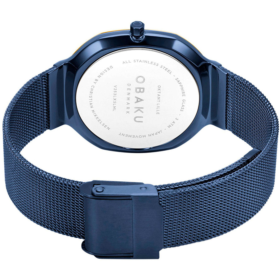 Часы Obaku Oktant V253LXSLML — синий, сталь металл