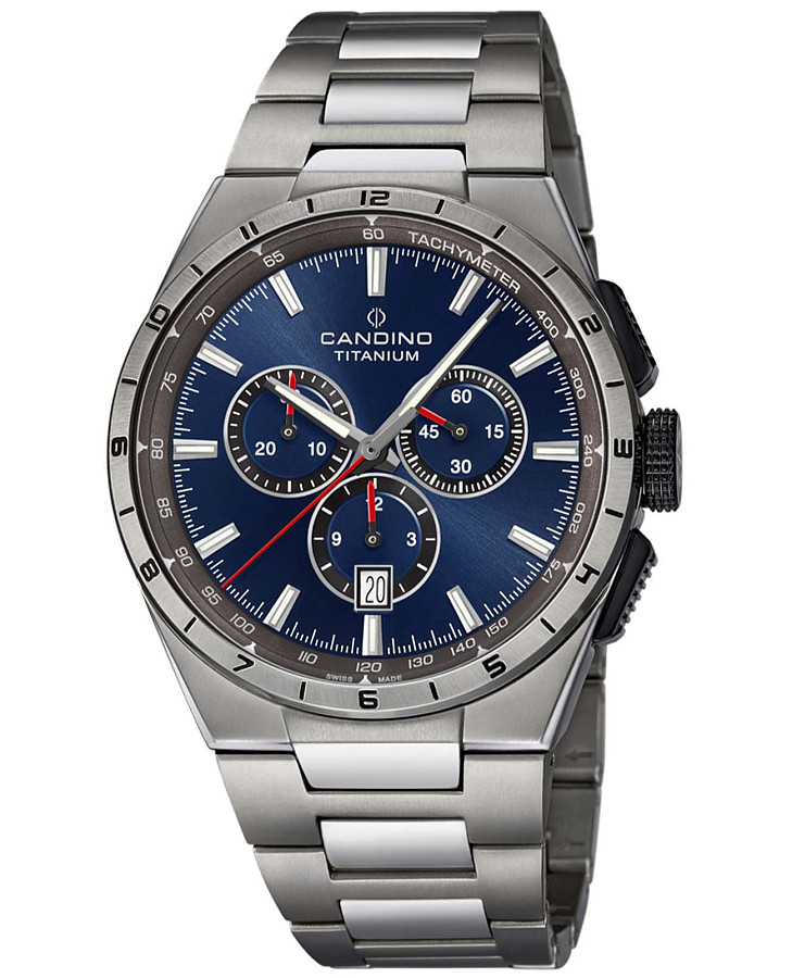 Часы Candino Titanium Chrono C4603/B — мужские, синий