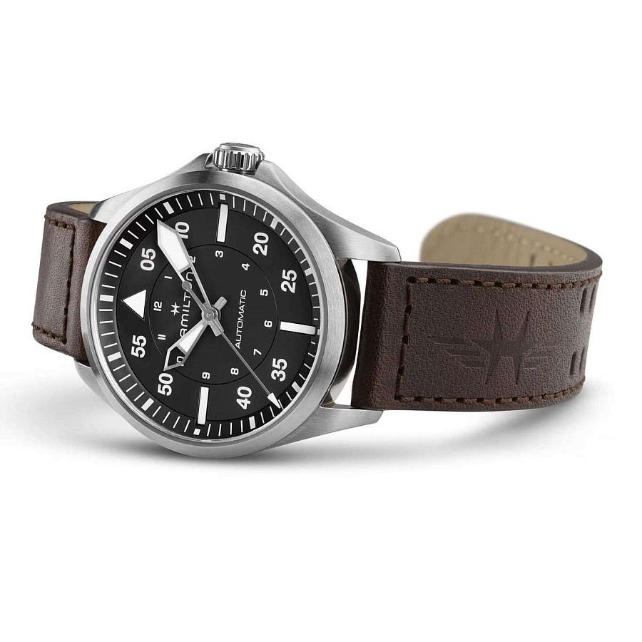 Часы Hamilton Khaki Aviation Pilot Auto H76305530 — черный, сталь