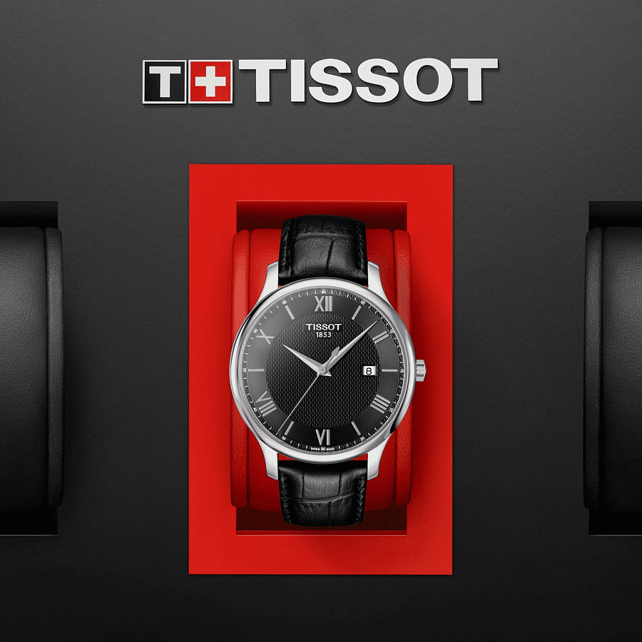 Часы Tissot Tradition T063.610.16.058.00 — кожаный, мужские