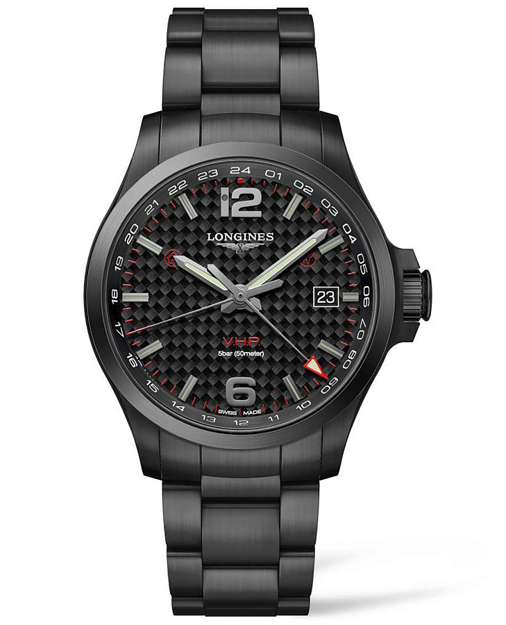 Часы Longines Conquest V.H.P. L3.728.2.66.6 — мужские, черный