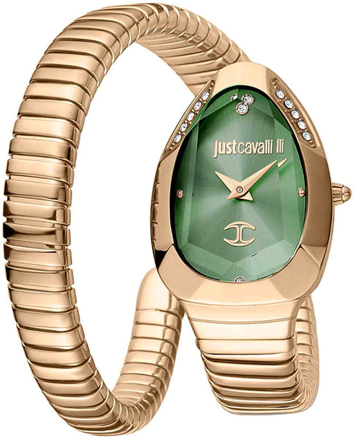 Часы Just Cavalli Serpente Metallica JC1L208M0055 — женские, зеленый