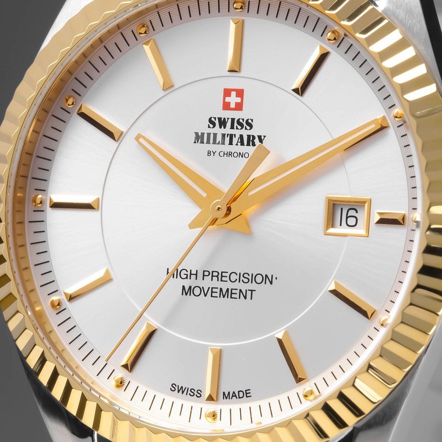 Часы Swiss Military by Chrono Сверхточные SM34065.05 — металл сталь, Швейцария