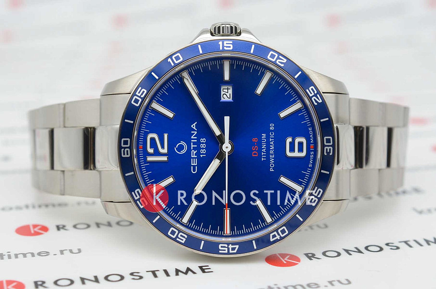 Часы Certina DS-8 C033.807.44.047.00 — механические, сталь металл титан
