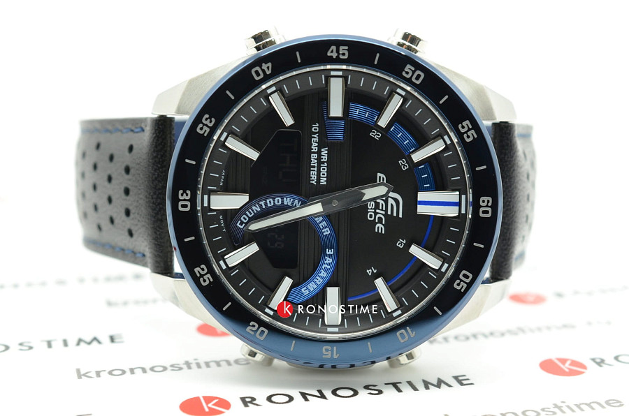 Часы Casio Edifice ERA-120BL-2A — кожаный, мужские