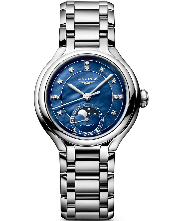 Часы Longines PrimaLuna Moonphase L8.126.4.97.6 — женские, синий
