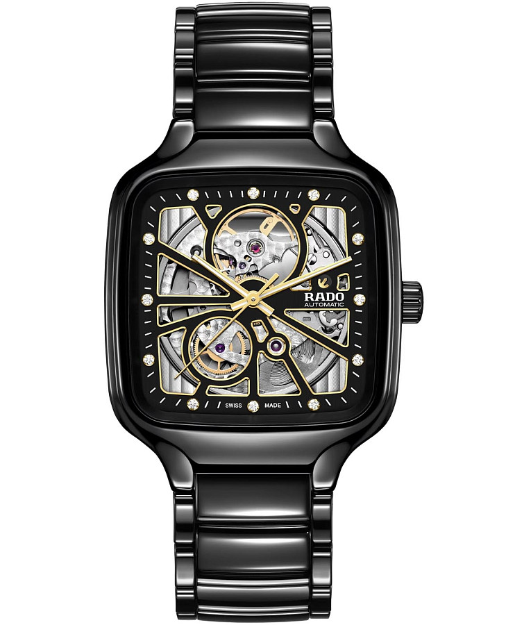 Часы Rado True Square Automatic Open Heart R27086712 — мужские, черный