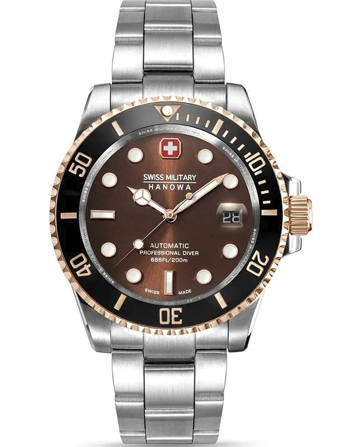 Часы Swiss Military Hanowa Sealord SMWGL0006360 — мужские, коричневый