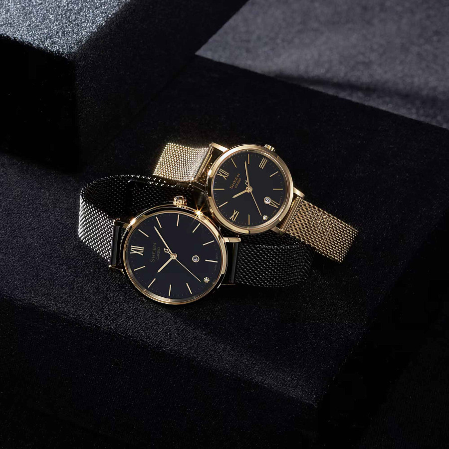 Часы Casio Sheen SHE-4540GM-1A — кварцевые, металл сталь
