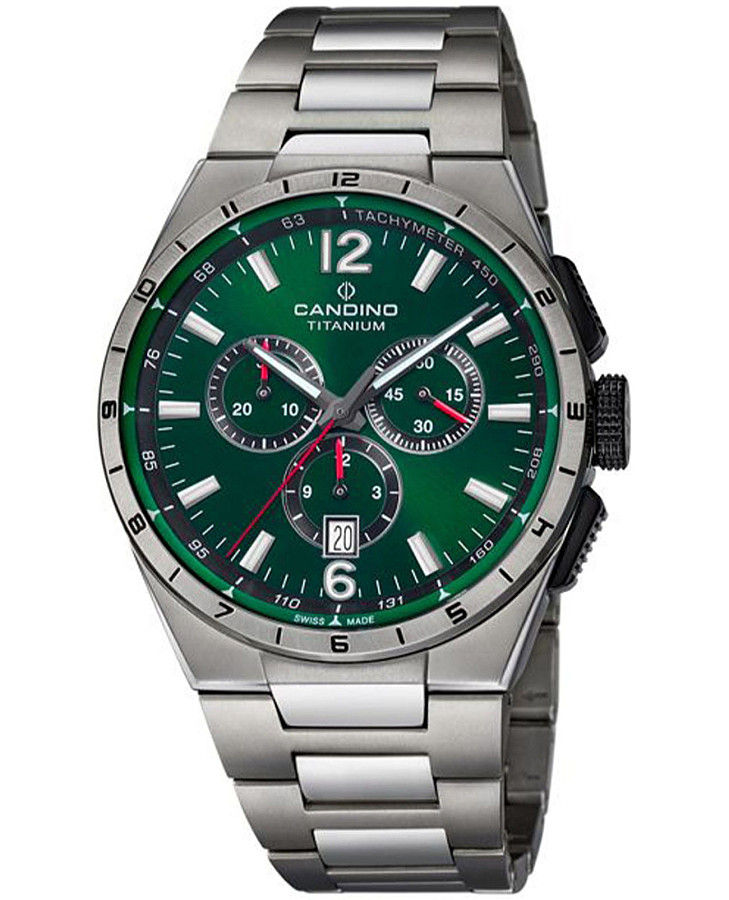 Часы Candino Titanium Chrono C4603/K — мужские, зеленый