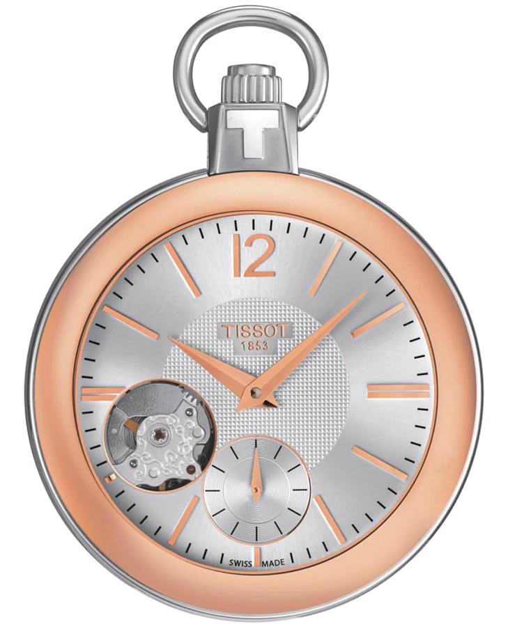 Часы Tissot Pocket Mechanical Skeleton T853.405.29.037.01 — мужские, серебристый