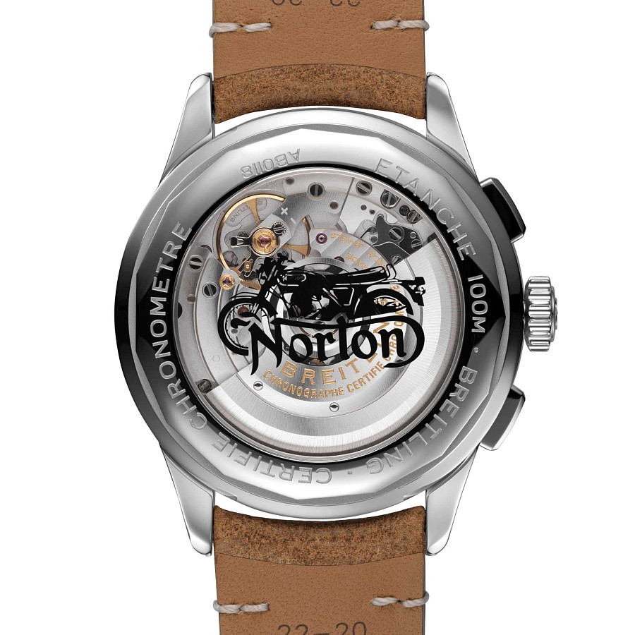 Часы Breitling Premier B01 Chronograph 42 Norton AB0118A21B1X1 — кожаный, мужские