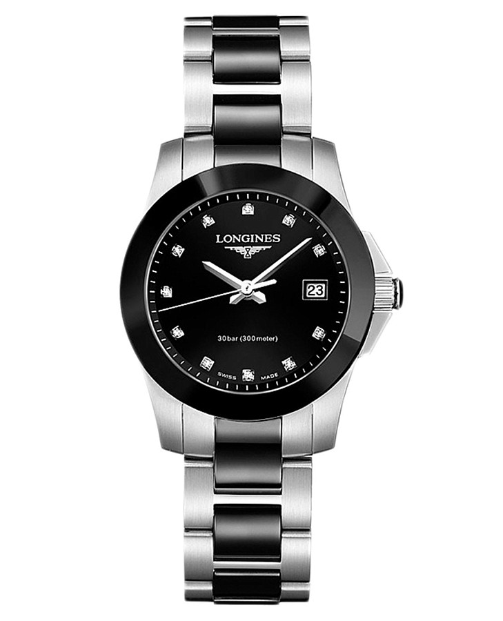 Часы Longines Conquest L3.257.4.57.7 — женские, черный