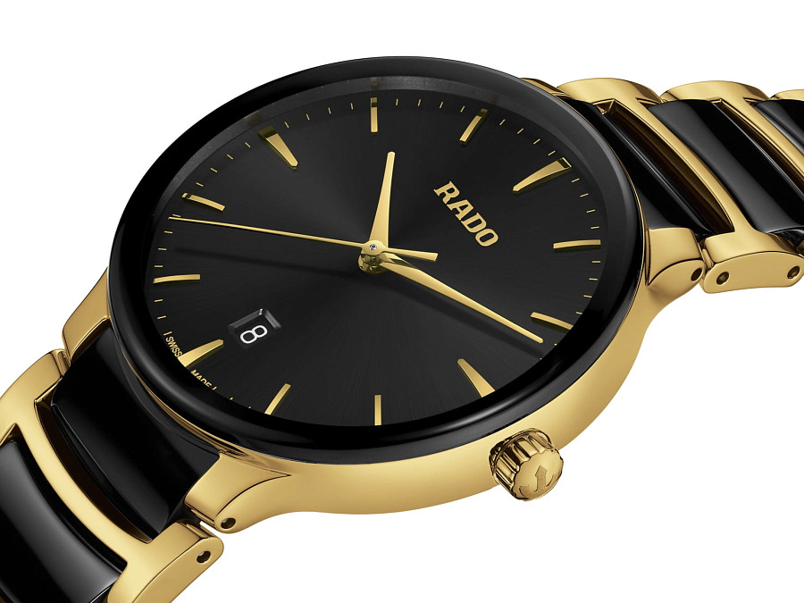 Часы Rado Centrix R30022152 — мужские, высокотехнологичная керамика + нержавеющая сталь с pvd покрытием