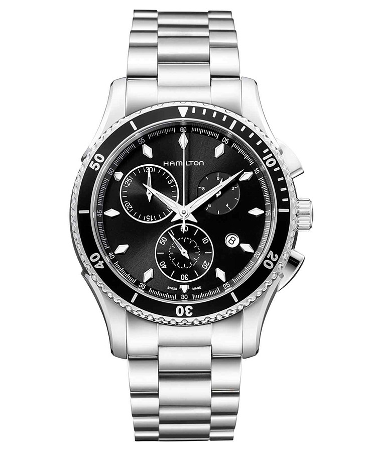 Часы Hamilton Jazzmaster Seaview Chrono Quartz H37512131 — мужские, черный