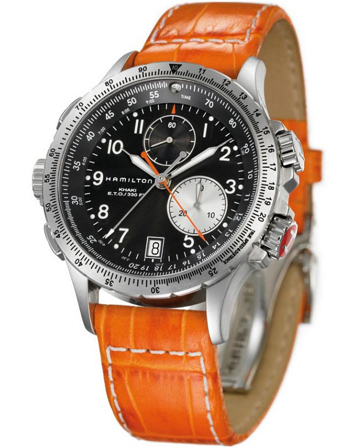 Часы Hamilton Khaki Aviation ETO Chrono Quartz H77612933 — сталь металл, Швейцария