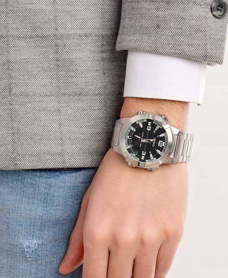 Часы Casio Collection AMW-870D-1AVDF (AMW-870D-1A) — кварцевые, металл сталь