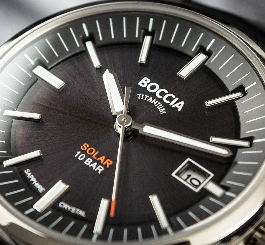 Часы Boccia Titanium 3643-02 — кварцевые, металл титан