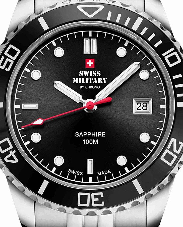 Часы Swiss Military by Chrono Sports SM34109.01 — мужские, нержавеющая сталь
