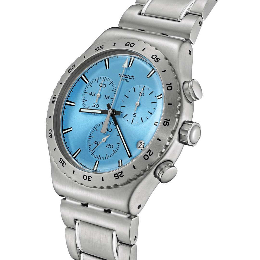Часы Swatch I New Chrono YVS528G — женские, нержавеющая сталь