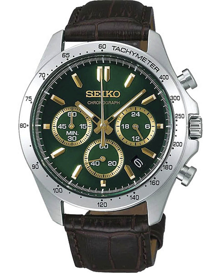 Часы Seiko Spirit Chronograph SBTR017 — мужские, зеленый