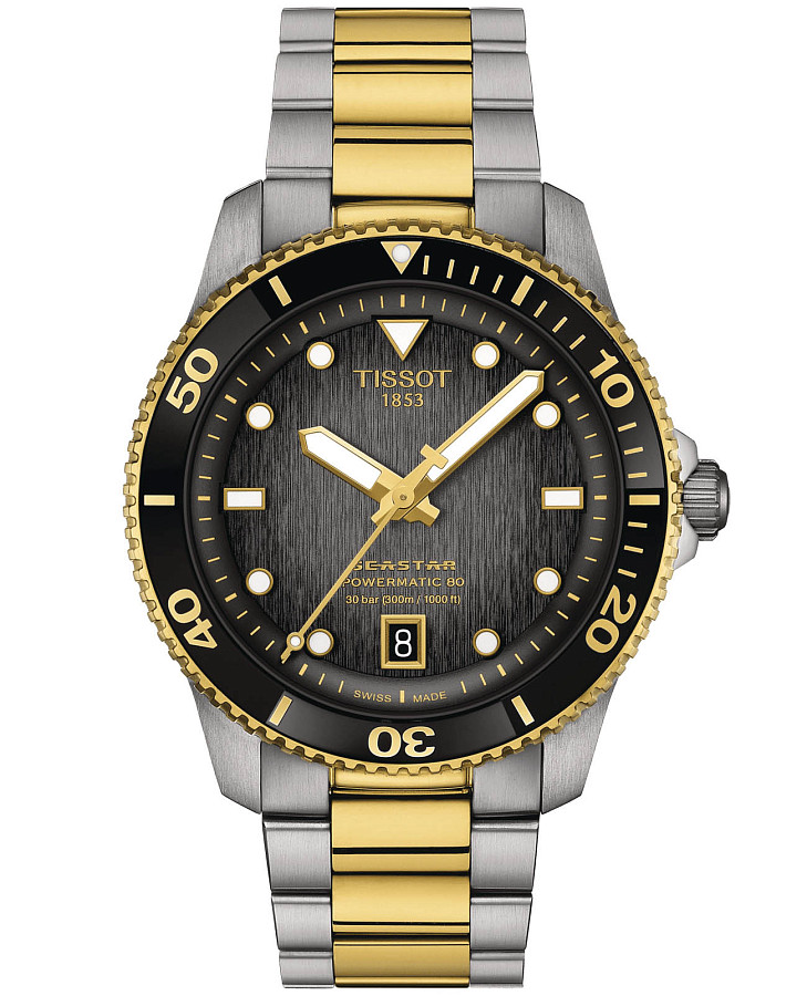 Часы Tissot Seastar 1000 Powermatic 80 T120.807.22.051.00 — мужские, черный