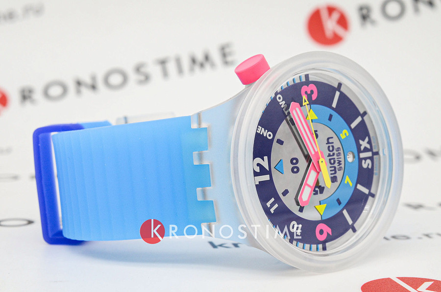Часы Swatch Neon Hielo SB01K400 — пластик, Швейцария