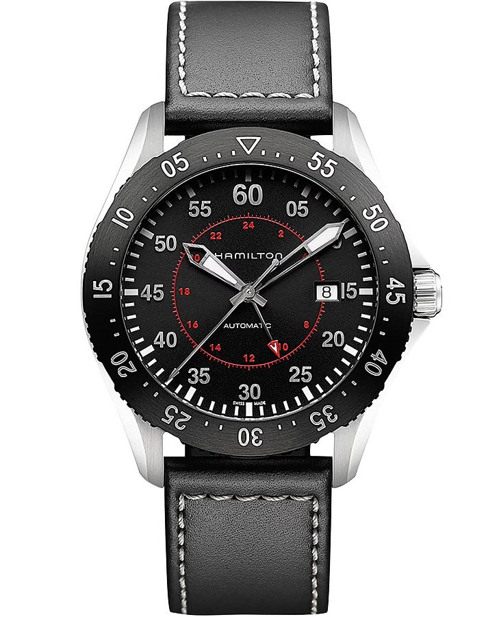 Часы Hamilton Khaki Aviation Pilot GMT Auto H76755735 — мужские, черный