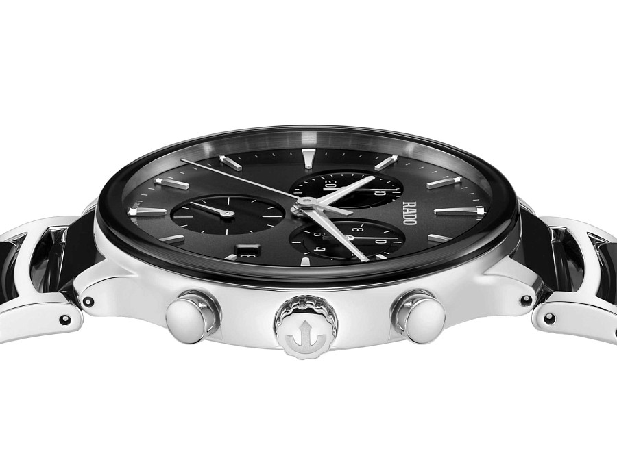 Часы Rado Centrix Chronograph R30210152 — черный, металл сталь