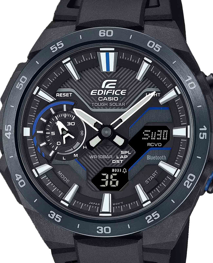 Часы Casio Edifice Windflow ECB-2200PB-1ADF (ECB-2200PB-1A) — кварцевые, сталь карбон металл