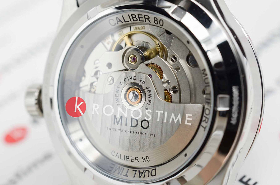 Часы Mido Multifort Dual Time M038.429.11.041.00 — мужские, нержавеющая сталь