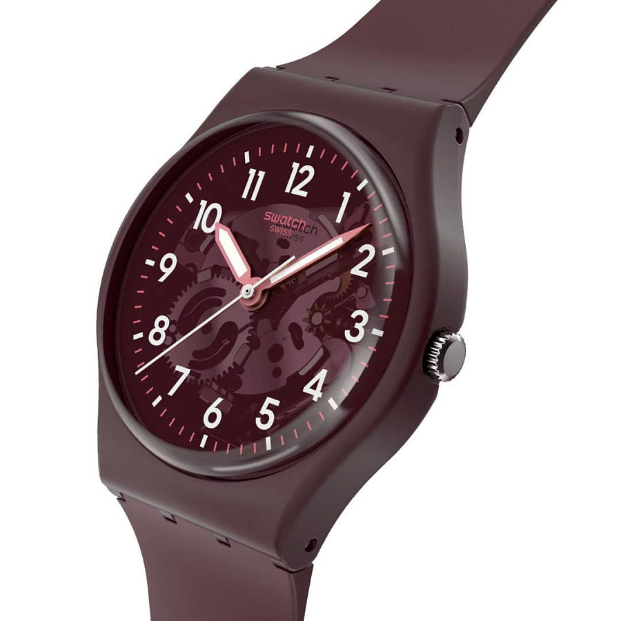 Часы Swatch Gent Biosourced Lacquered SO28R115 — коричневый, пластик