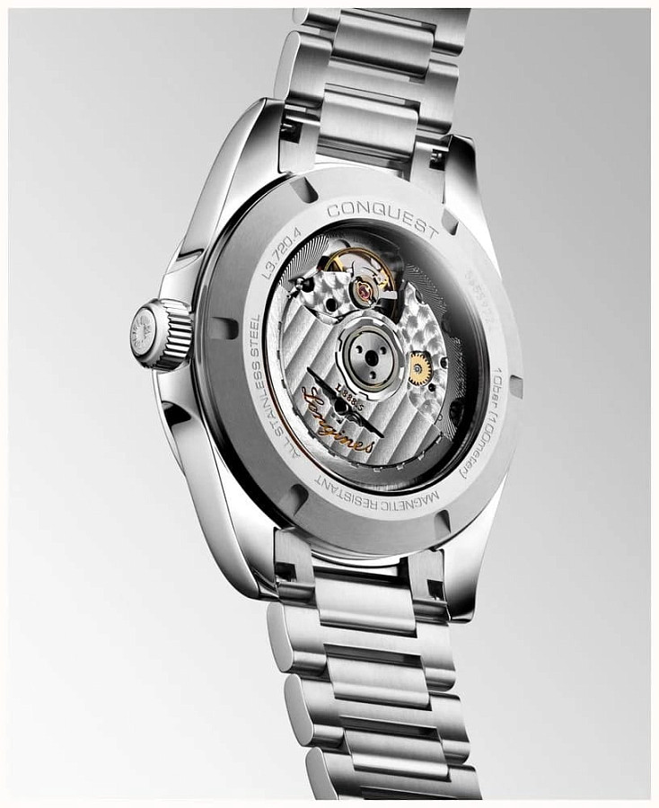 Часы Longines Conquest L3.720.4.02.6 — женские, серебристый