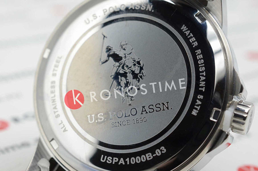 Часы U.S. Polo Assn. Crossing USPA1000B-03 — мужские, нержавеющая сталь