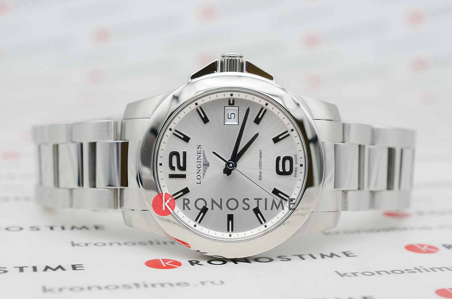Часы Longines Conquest L3.377.4.76.6 — кварцевые, сталь металл