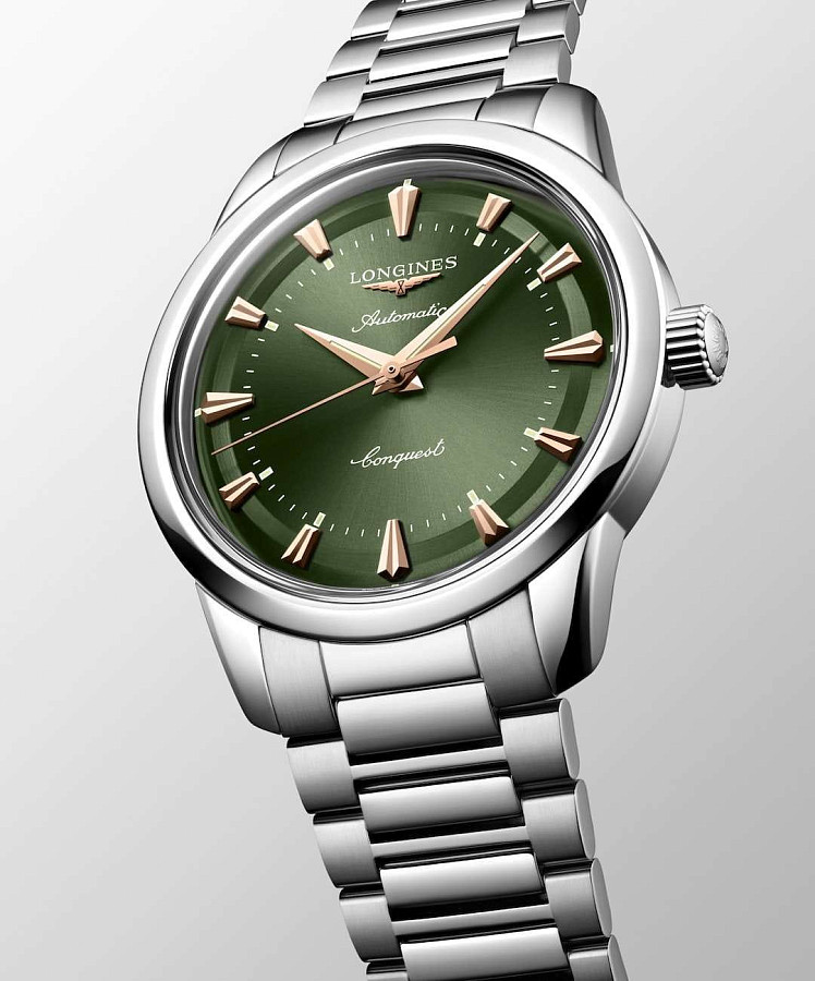 Часы Longines Conquest Heritage L1.650.4.02.6 — механические, сталь металл