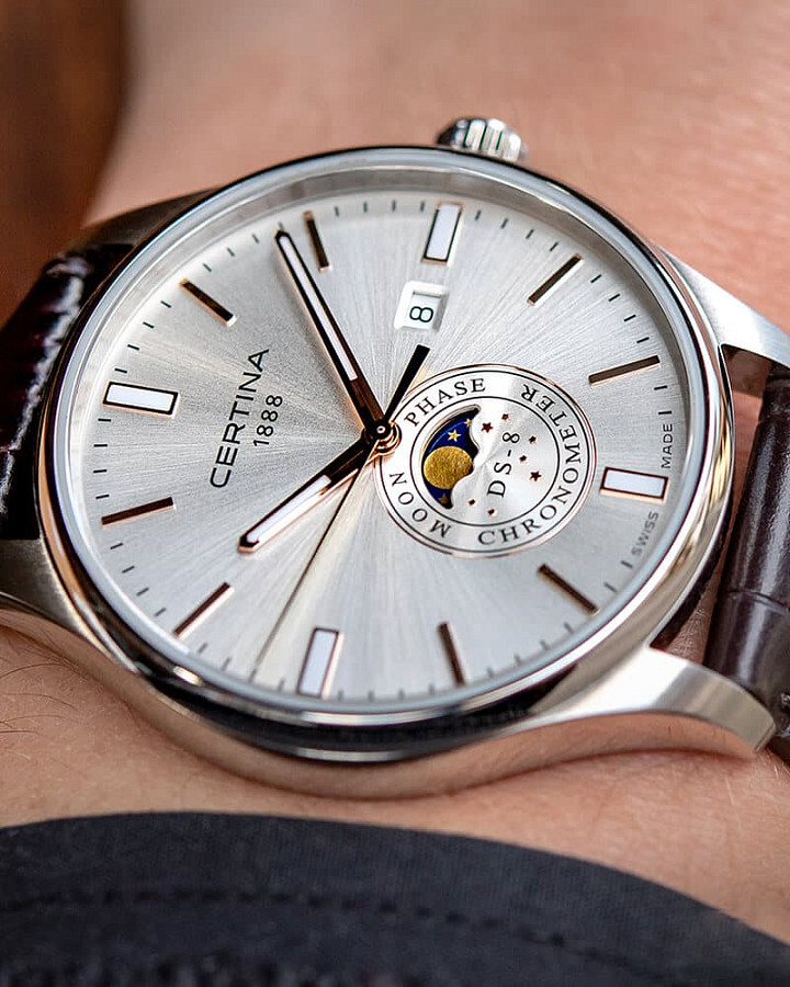 Часы Certina DS-8 Moon Phase C033.457.16.031.00 — сталь металл, Швейцария