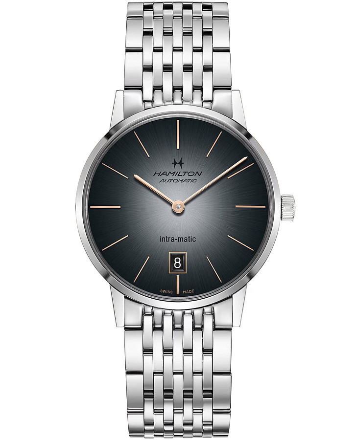 Часы Hamilton American Classic Intra-Matic Auto H38455181 — мужские, серый