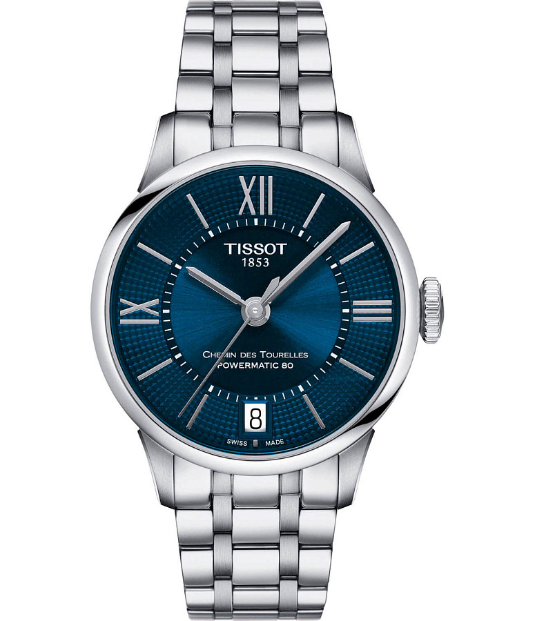 Часы Tissot Chemin des Tourelles Powermatic 80 Lady T099.207.11.048.00 — женские, синий