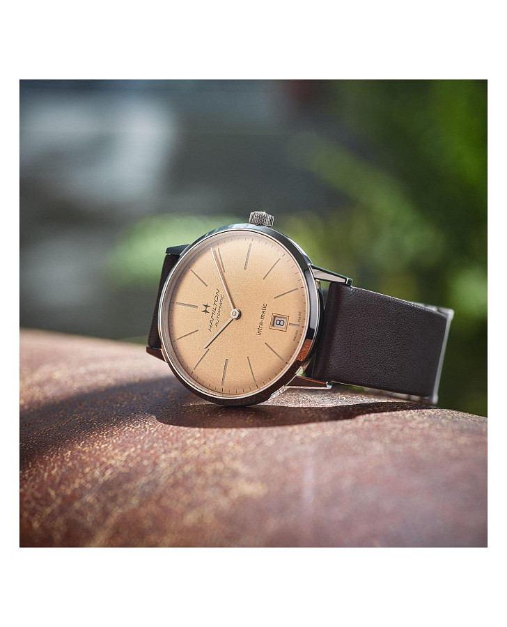 Часы Hamilton American Classic Intra-Matic Auto H38455501 — мужские, кожаный